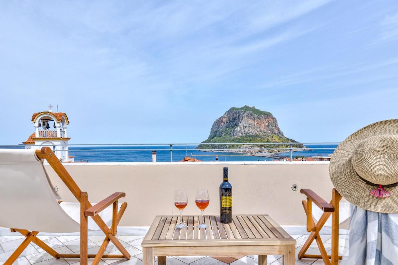 Monemvasia Modern Flat With Panoramic Sea View Kültér fotó