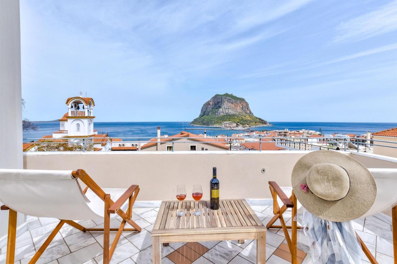 Monemvasia Modern Flat With Panoramic Sea View Kültér fotó